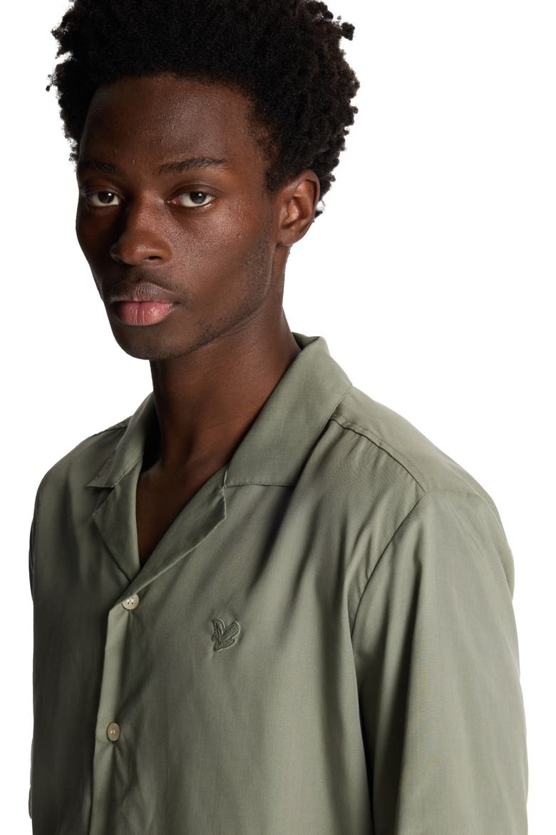 Contrast Cuff Shirt, Alternate, color, Clay Green/ White