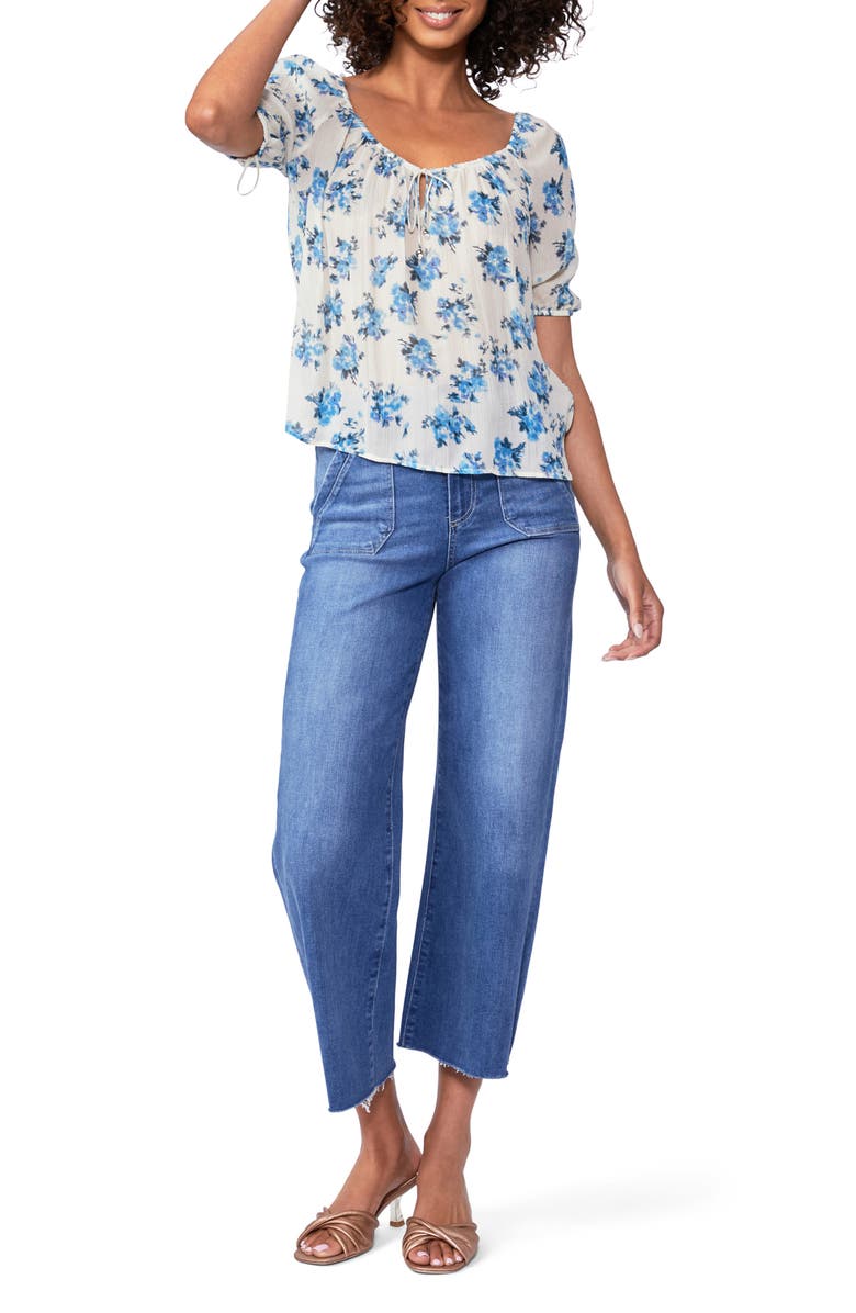 PAIGE Franciska Floral Print Silk Top, Alternate, color,