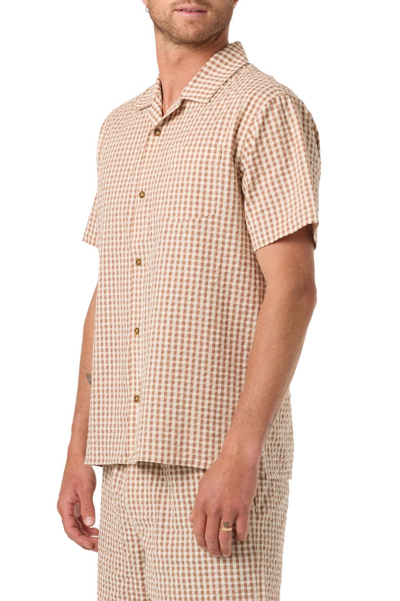 OG Seersucker Plaid Camp Shirt, Alternate, color, TOFU