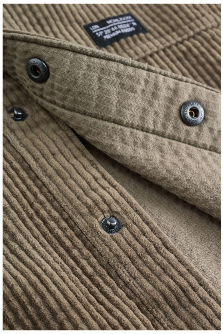 Kids' Hooded Corduroy Snap-Up Shirt Jacket, Alternate, color, GREEN