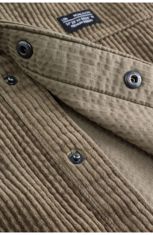 Next Kids' Hooded Corduroy Snap-up Shirt Jacket In Green