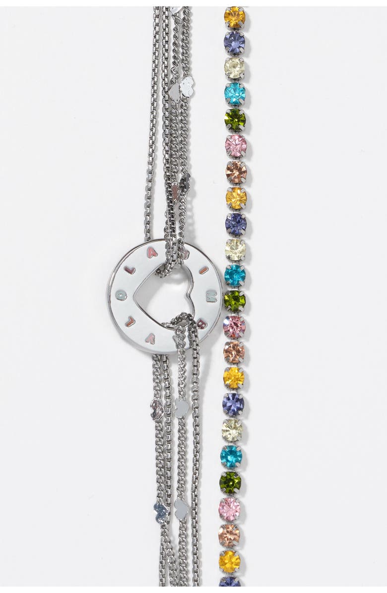 Bimba y Lola Logo Multi-Chain Bracelet, Alternate, color, Dark Silver