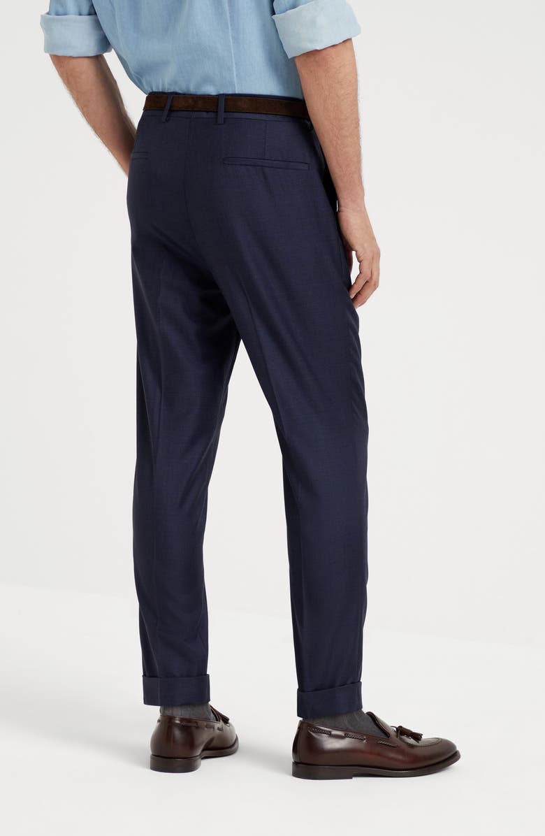 Brunello Cucinelli Prince of Wales trousers, Alternate, color, Blue