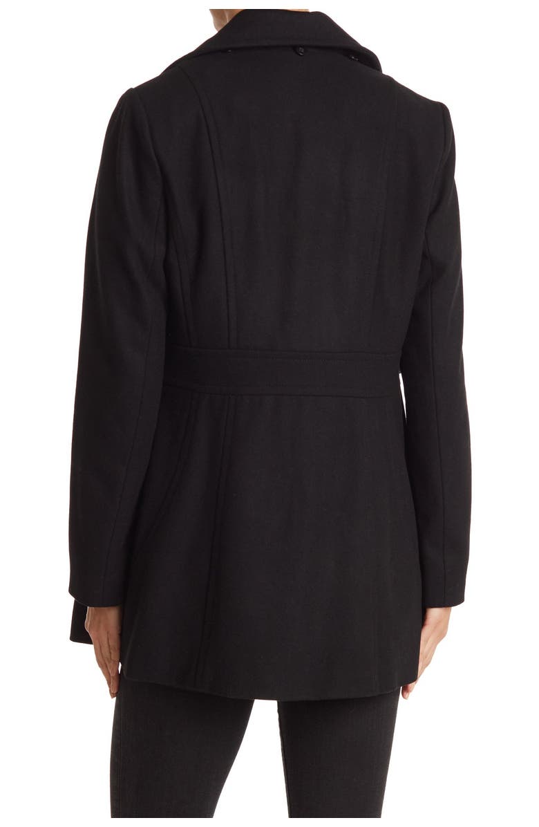 DOUBLE BREASTED WOOL BLEND PEACOAT