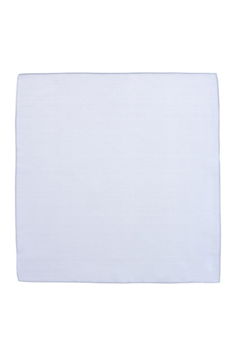 Sutton Solid Silk Pocket Square, Alternate, color, SILVER