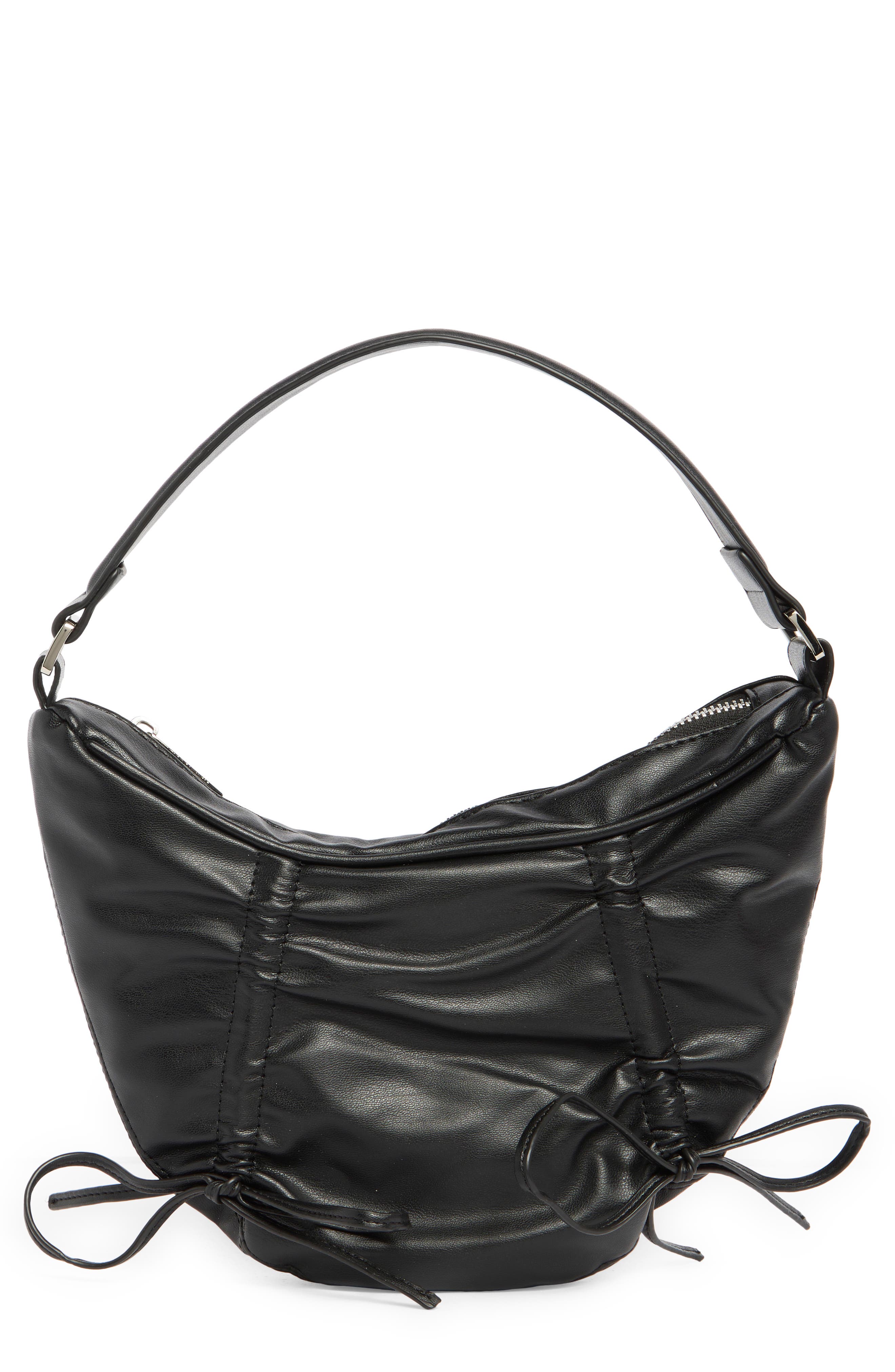 Madden Girl Soft Crescent Shoulder Bag, Main, color, Black