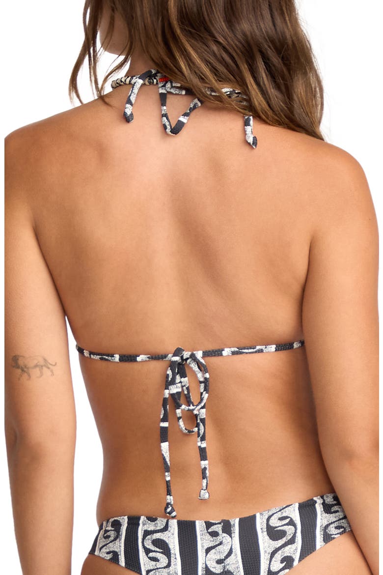 Wave Watcher Triangle Bikini Top, Alternate, color, BLACK WHITE