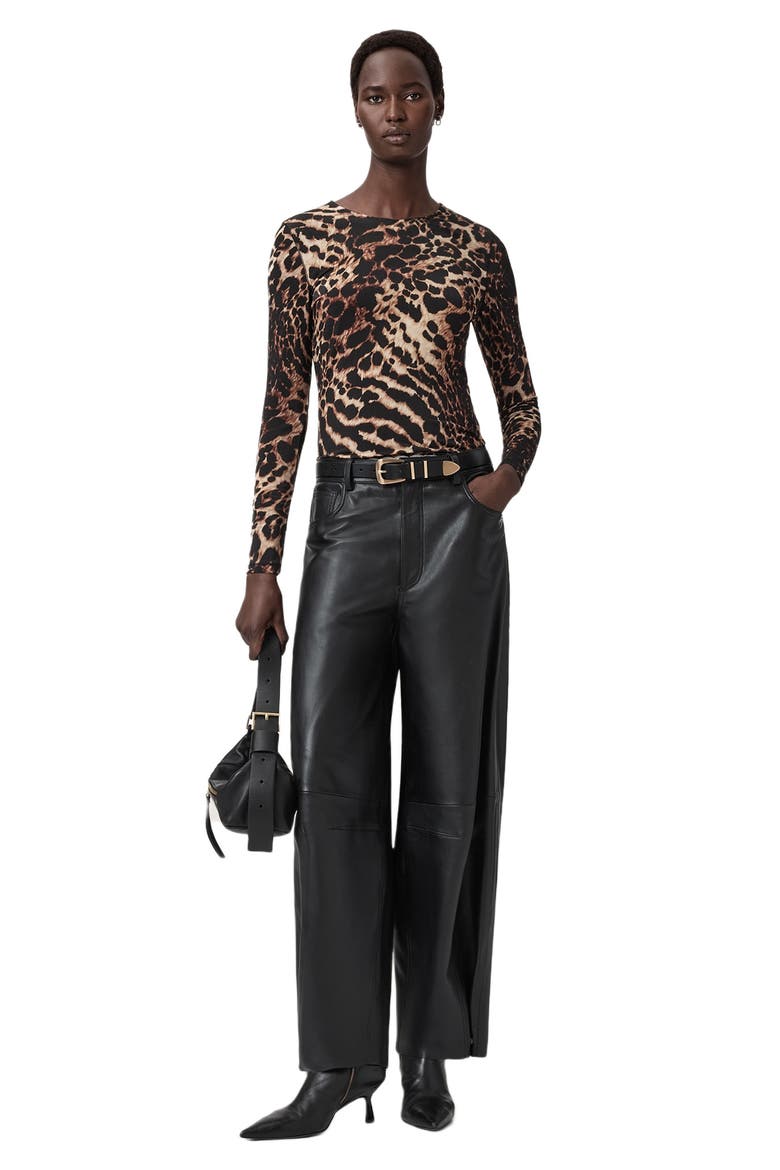 Katlyn Leopard Print Jersey Top, Alternate, color, PARDUS HONEY BROWN