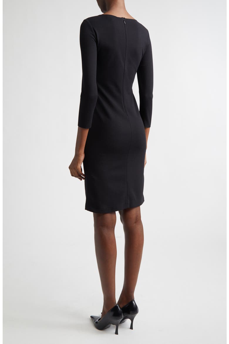 Punto Milano Long Sleeve Jersey Dress, Alternate, color, BLACK SOLID