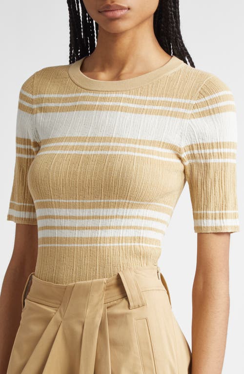 A.l.c . Jack Stripe Cotton Blend Knit Top In Brown