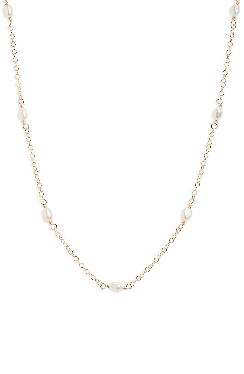 Kiara by Ki-Ele Sarah Pearl Station Necklace, Main, color,