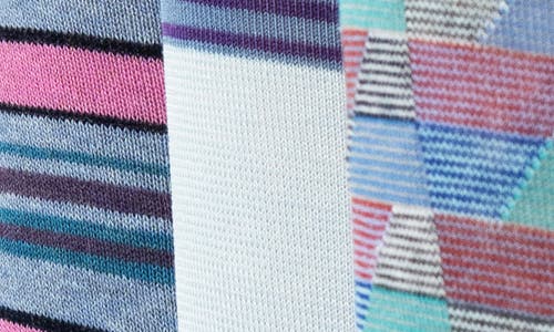Lorenzo Uomo Mixed Pattern 3-pack Assorted Crew Socks In Grey