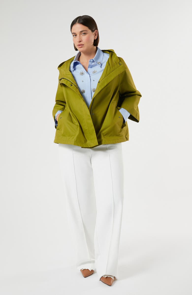 Marina Rinaldi Embellished Cotton Button-Up Shirt, Alternate, color, Sky Blue