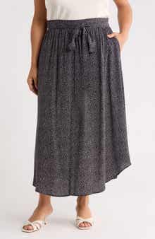 Renee C Dot Curved Hem Skirt