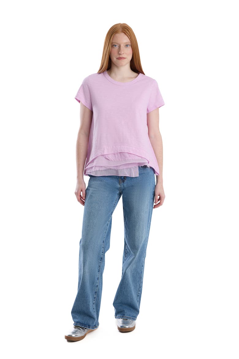 Boxy Short Sleeve Mixed Hem, Alternate, color, Orchid Bouquet