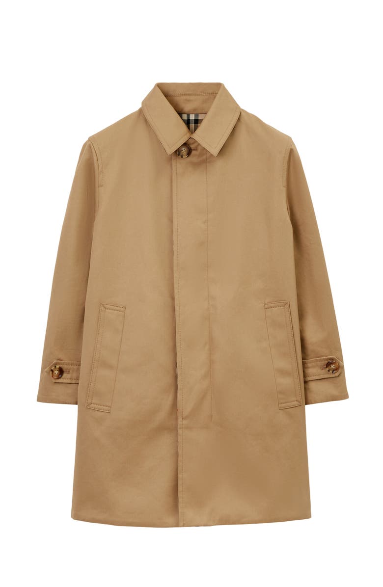 Burberry Reversible Check Gabardine Car Coat, Main, color, Archive Beige