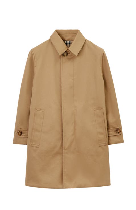 Reversible Check Gabardine Car Coat