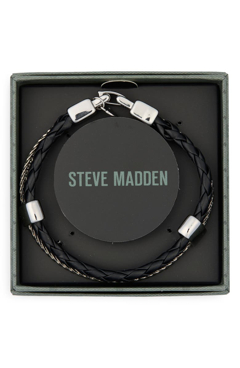 Steve Madden Braided Rope Chain Bracelet, Main, color, Black