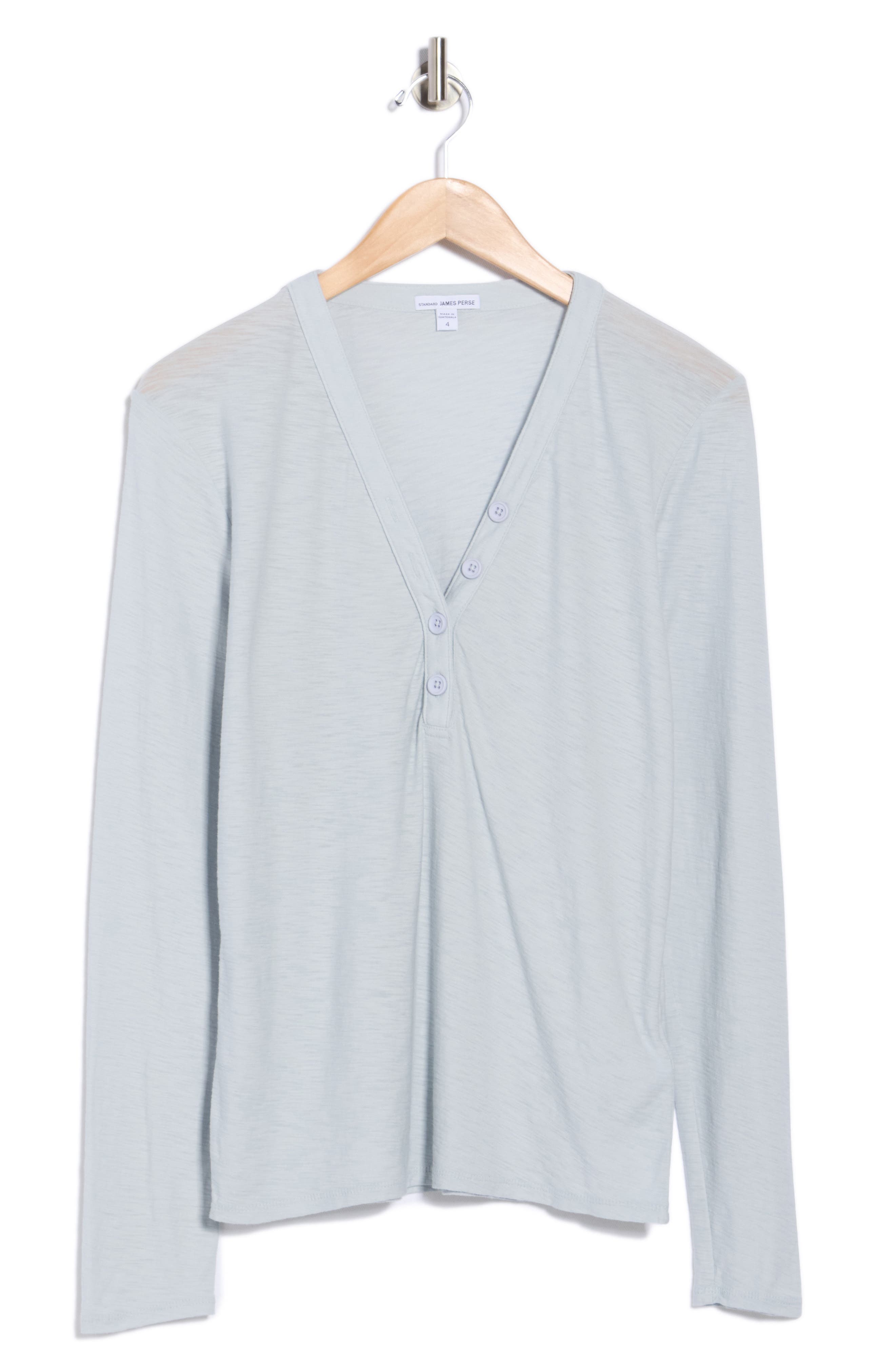 James Perse Long Sleeve Slub Jersey Henley