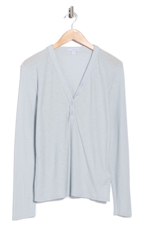 Long Sleeve Slub Jersey Henley