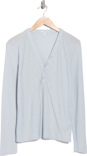 strapless open back dress Cotton Cashmere Blend Ribbed Henley - Ivory
