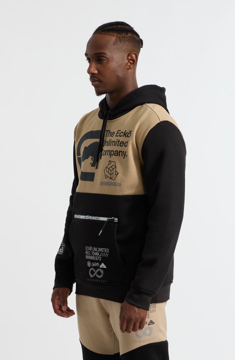 Ecko Unltd. Prosperous Zip-Up Hoodie, Alternate, color, Black/Taupe