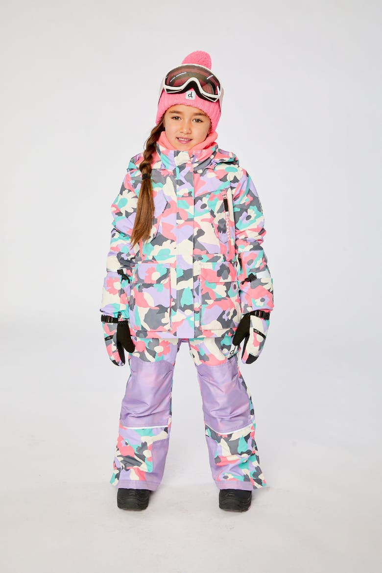Teknik Expandable Sleeve Reinforced Jacket & Pants Two Piece Snowsuit, Alternate, color, Coral Camouflage