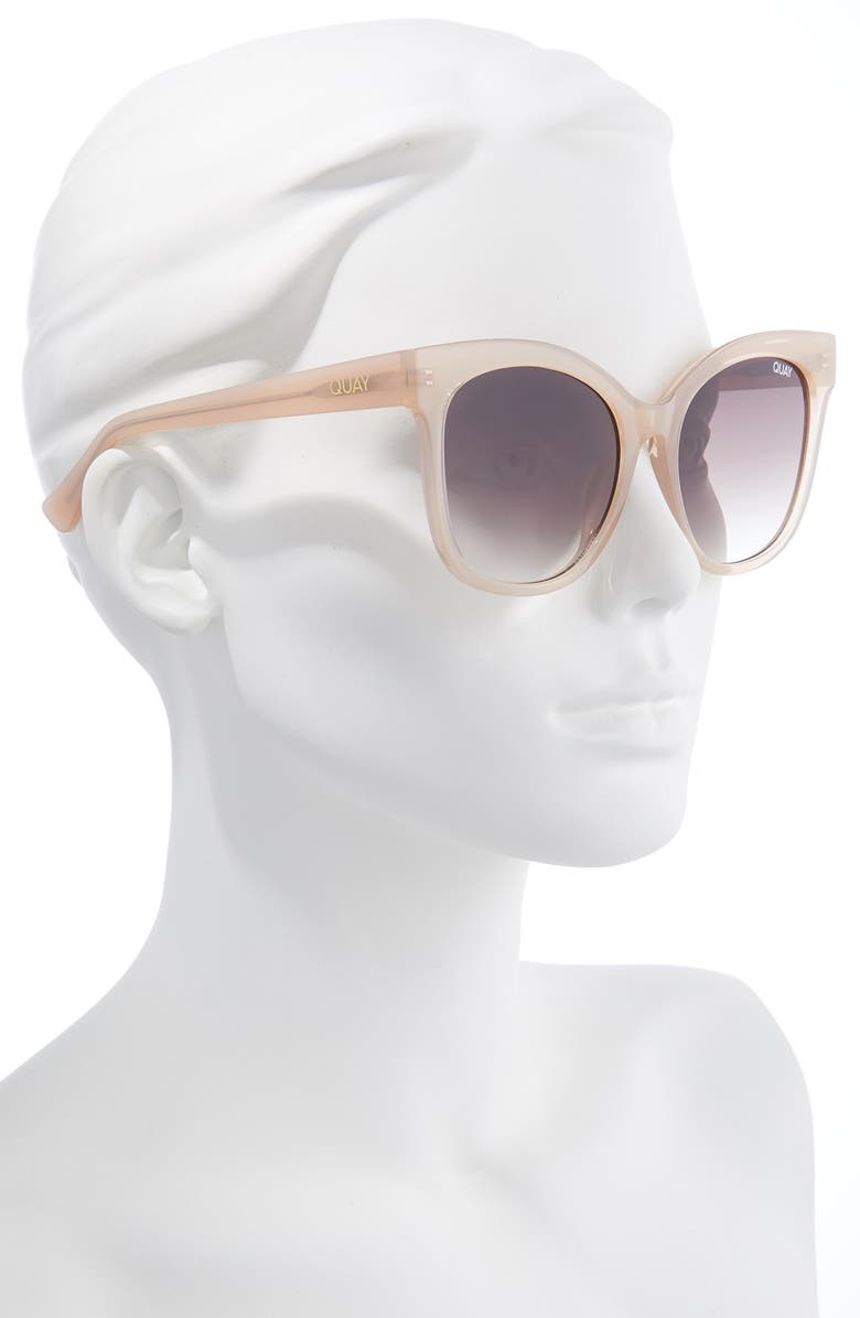 QUAY It's My Way 59mm Cat Eye Sunglasses, Alternate, color, Milky Blush / Brown Lens