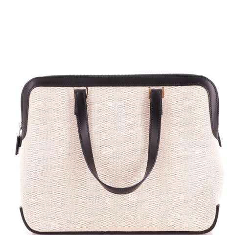 Escapada Handbag Toile With Leather