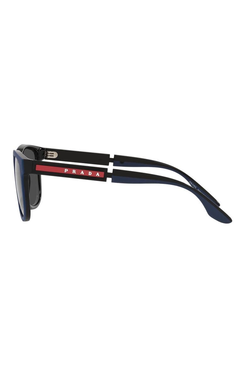 Prada 54mm Square Sunglasses, Alternate, color, NAVY RUBBER/BLACK/DARK GREY