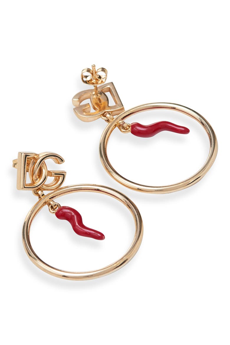DG Cornetto Drop Earrings, Alternate, color, ORO