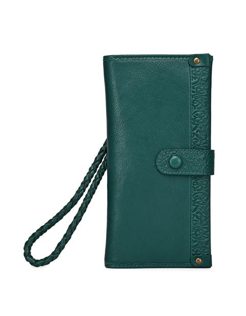 Iris Genuine Leather Modular RFID Wristlet Clutch
