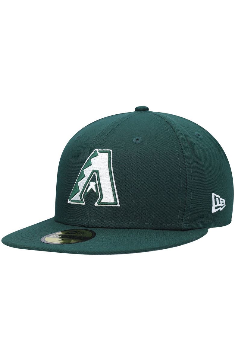 New Era Men's New Era Green Arizona Diamondbacks White Logo 59FIFTY Fitted Hat, Alternate, color, 