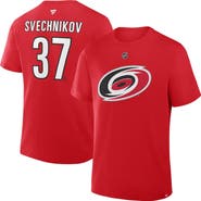 FANATICS Men's Fanatics Andrei Svechnikov Red Carolina Hurricanes Authentic Stack Name & Number T-Shirt