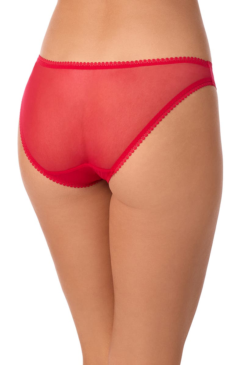 On Gossamer Mesh Bikini, Alternate, color, Crimson Berry