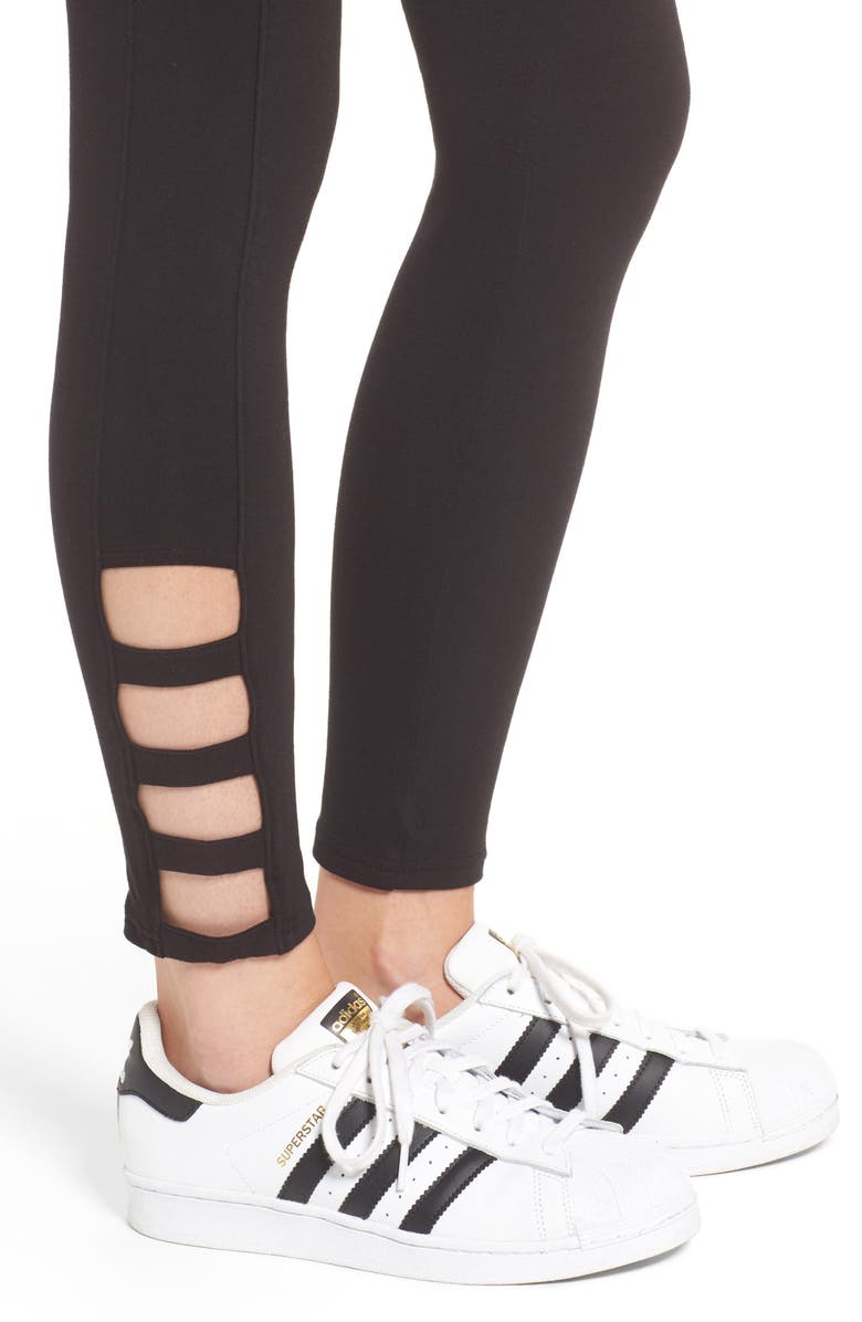 Hue Cutout Ankle Leggings, Alternate, color, 