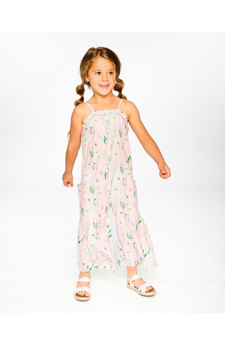 Deux par Deux Viscose Flowers Sleeveless Jumpsuit, Alternate, color, Pink Printed Flowers