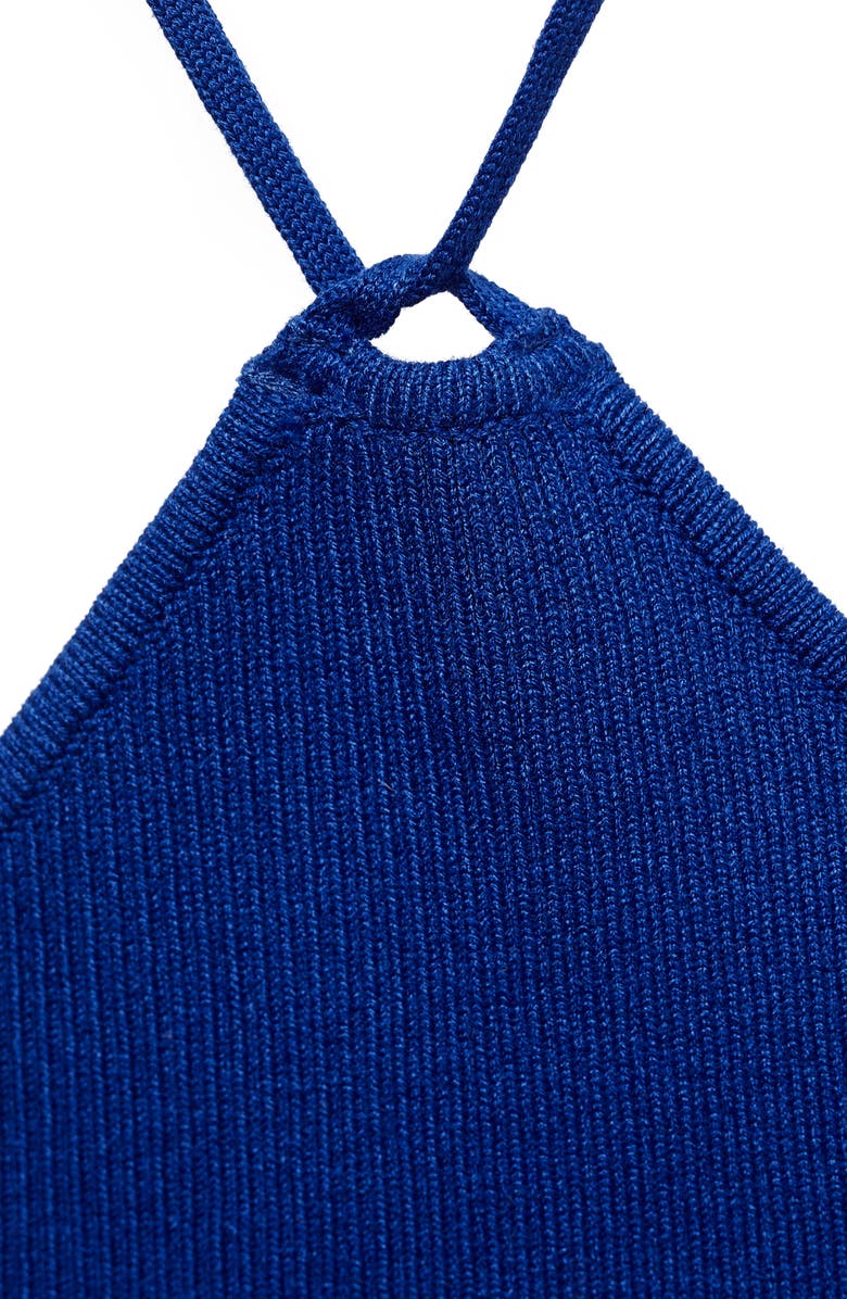 MANGO Twist Neck Knit Top, Alternate, color, Vibrant Blue