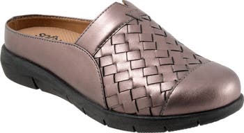 SoftWalk Women's San Marcos Clog - Leather Slip-On With Embossed Vamp, Ultra Comfortable