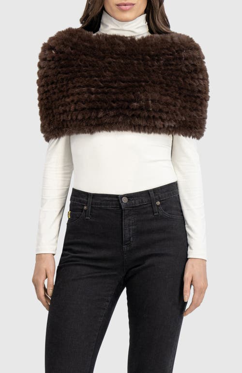 Lyla Grant Fur-free Rex Rabbit (faux Fur) Knit Cowl In Brown