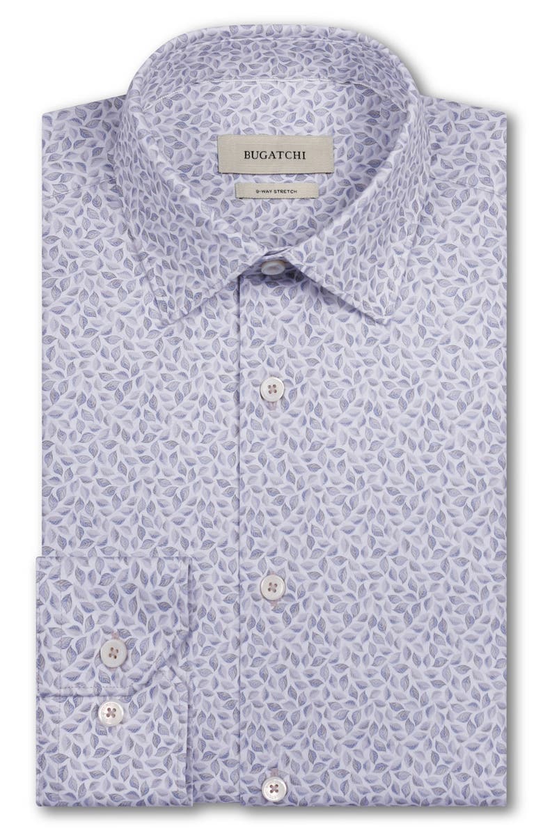 Bugatchi James OoohCotton<sup>®</sup> Leaf Print Button-Up Shirt, Alternate, color, Sand