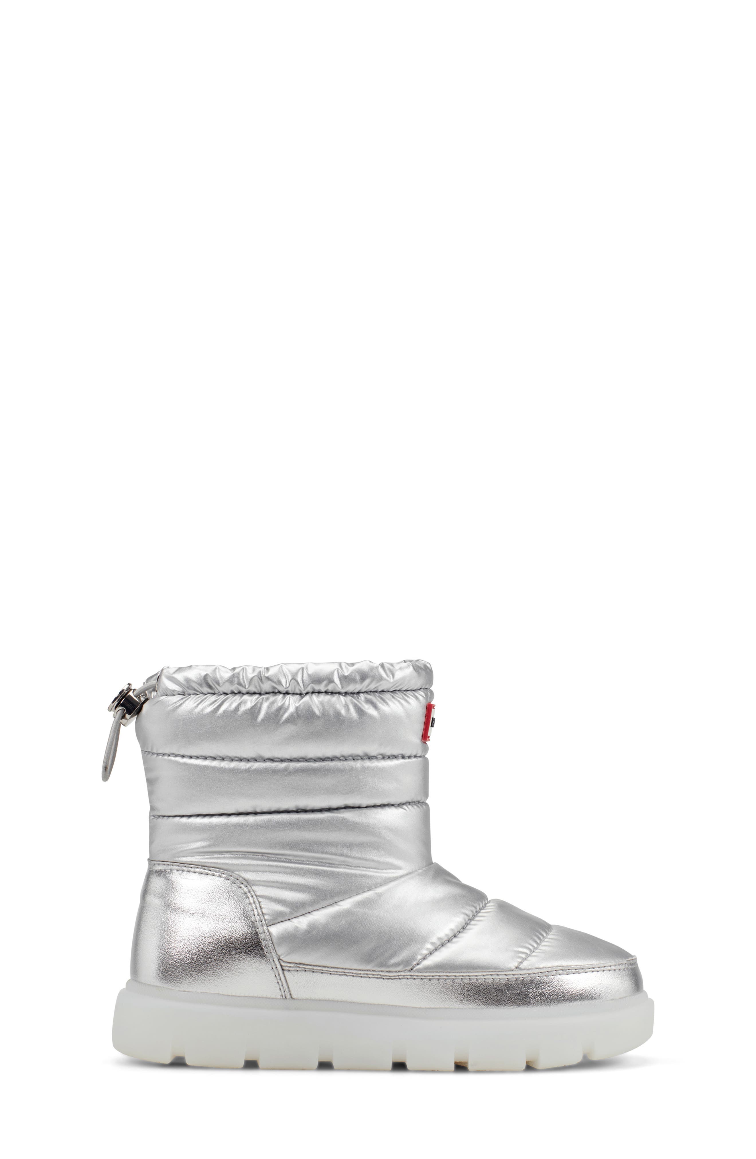 Hunter Kids' Cuddle Lug Sole Insulated Waterproof Snow Boot, Alternate, color, Silver/Silver