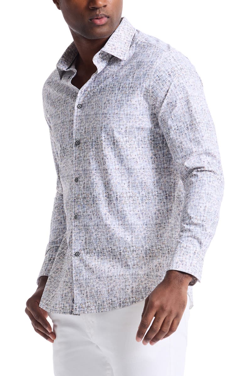 Robert Graham Hammersmith Knit Button-Up Shirt, Alternate, color, White Multi