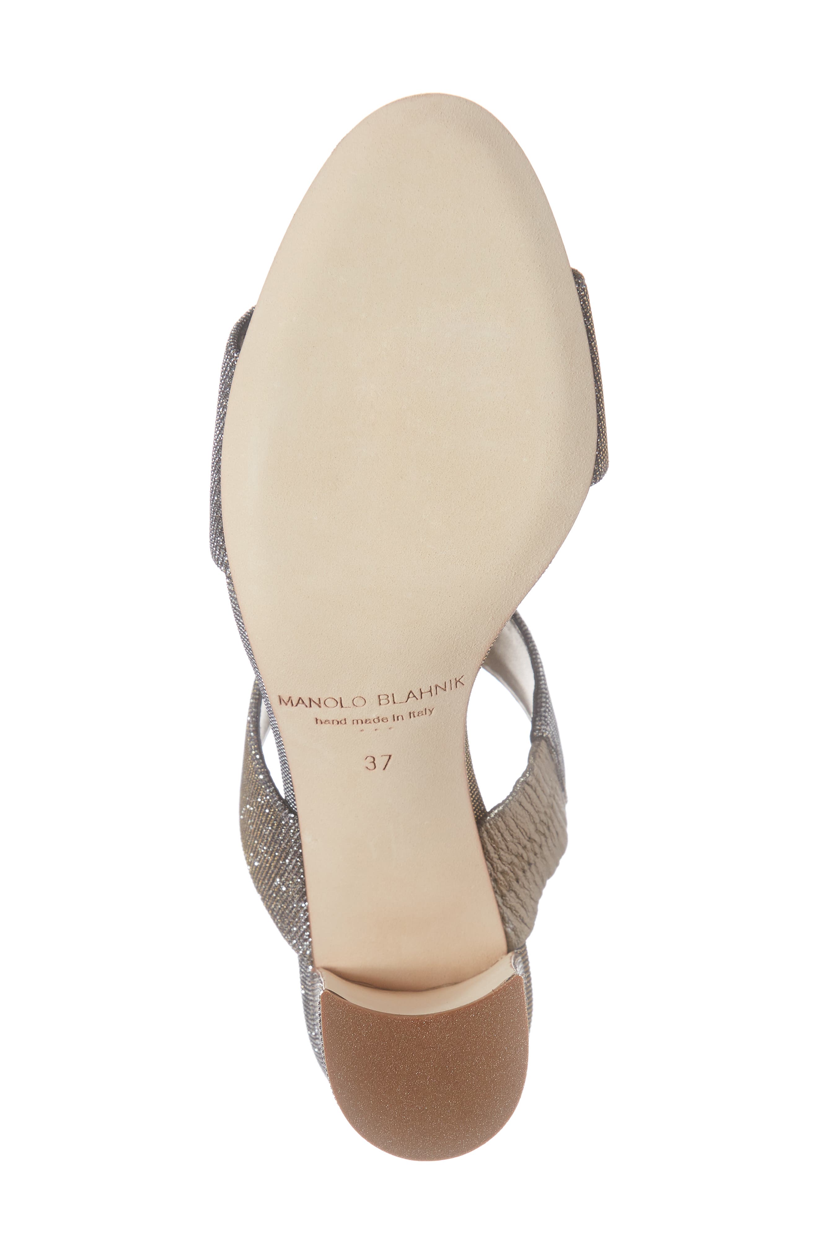 Manolo Blahnik Kalita Metallic Slide Sandal, Alternate, color, 
