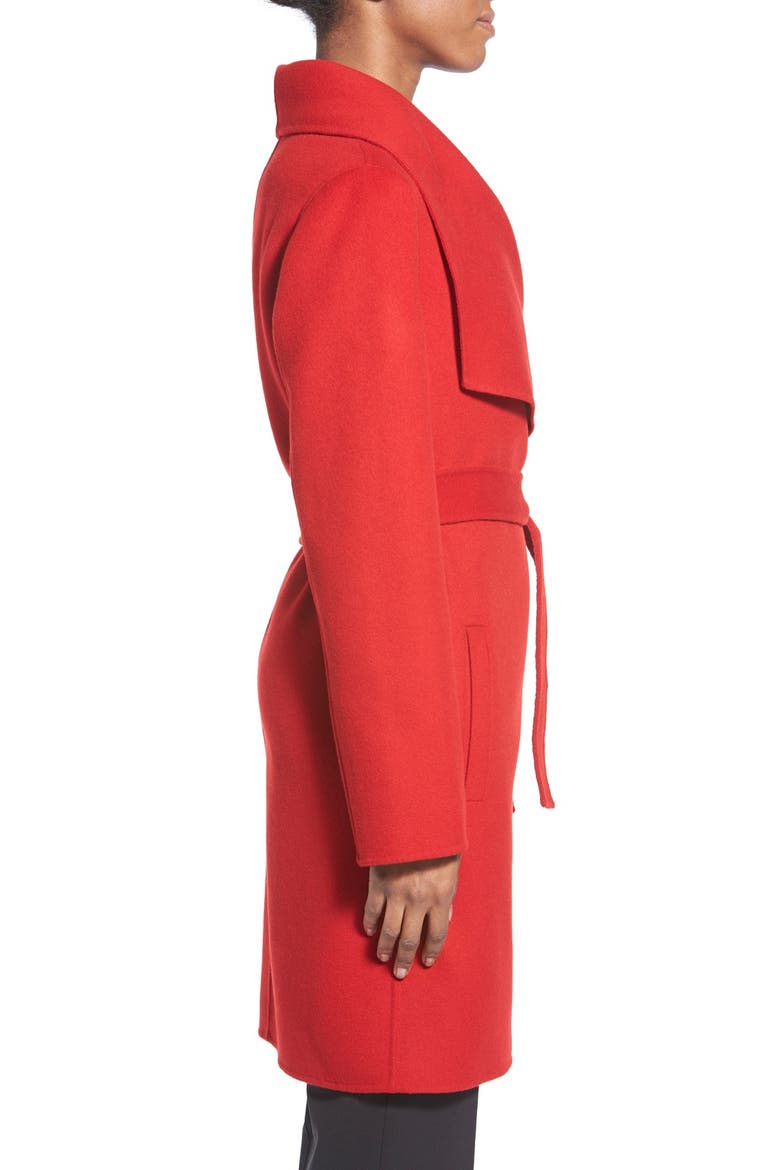 'Catifa' Wool & Cashmere Wrap Coat, Alternate, color, BRICK RED