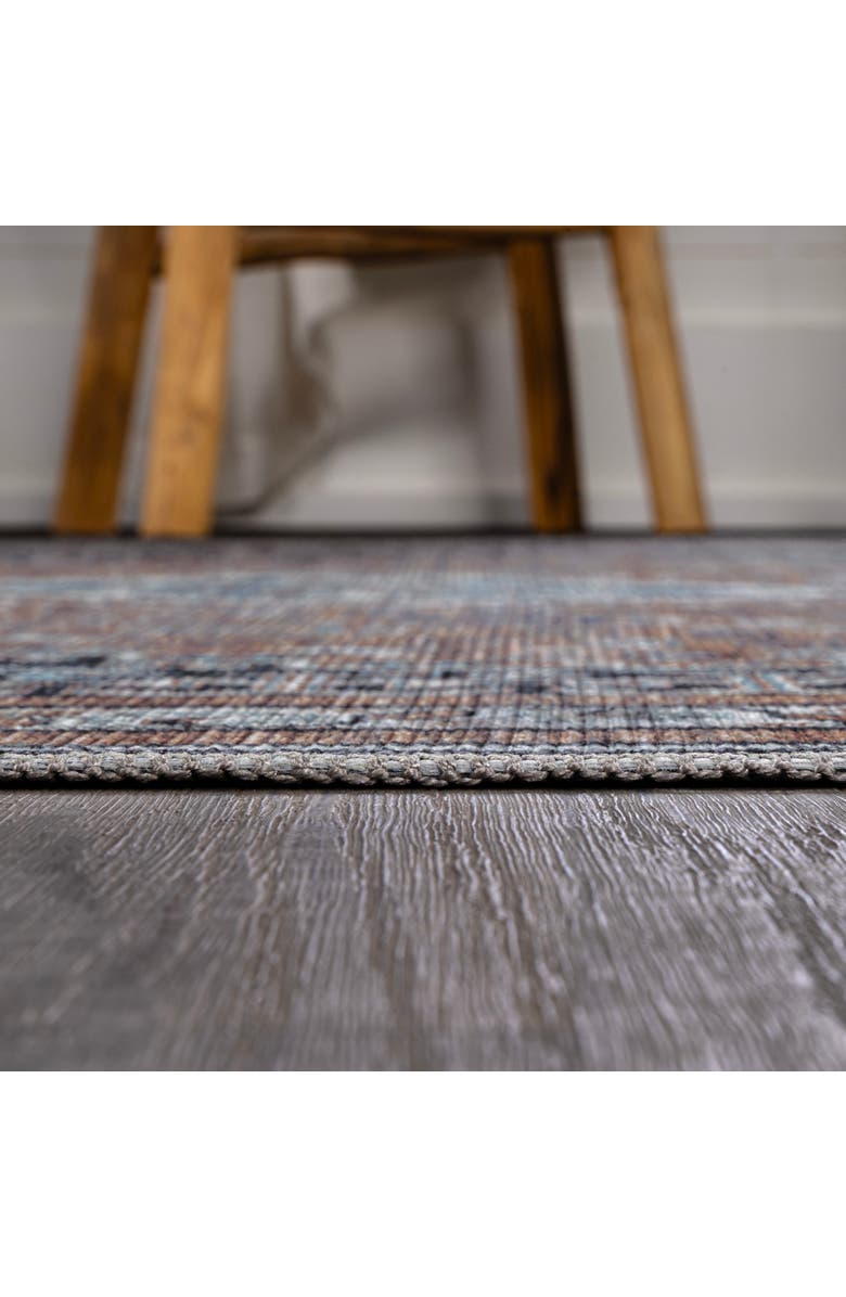 JONATHAN Y Dalyan Geometric Medallions Machine-Washable Area Rug, Alternate, color, Brown/Blue/Gray