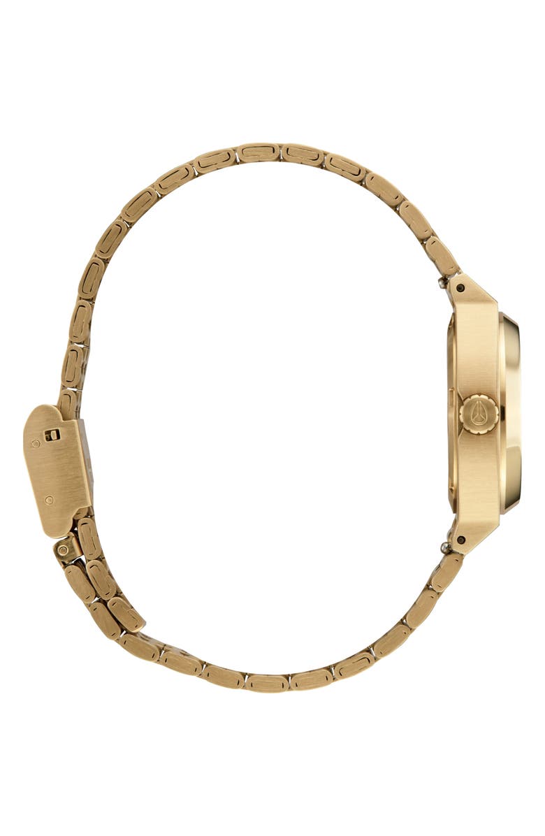 Nixon The Small Time Teller Bracelet Watch, 26mm, Alternate, color, Gold / Black