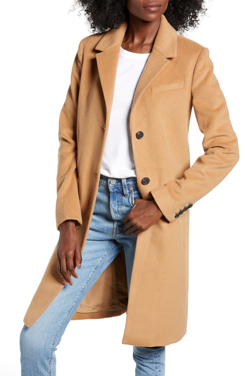 Calvin Klein Jeans Wool Blend Coat, Main, color, 