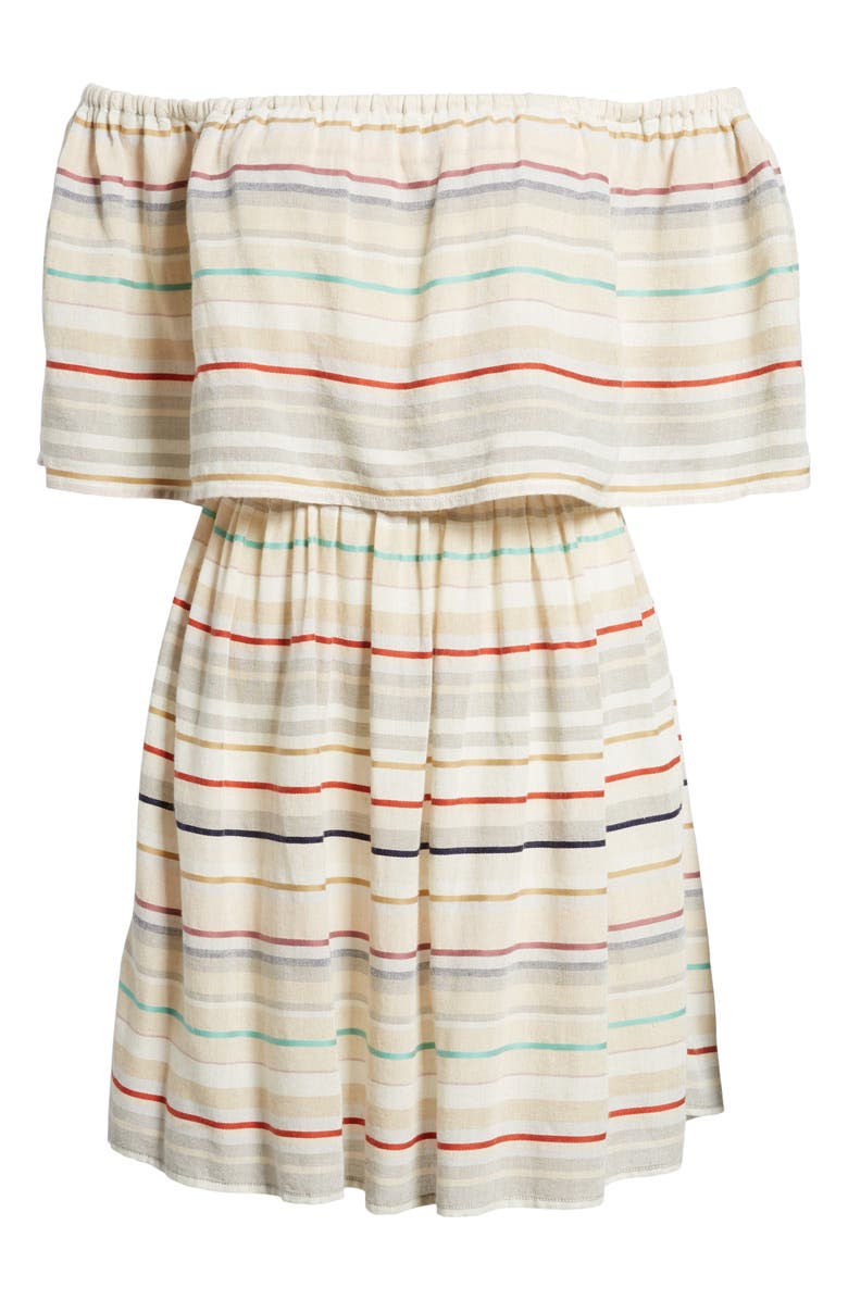 BP. Stripe Off the Shoulder Dress, Alternate, color, 
