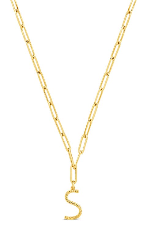 Braided Initial Pendant Necklace